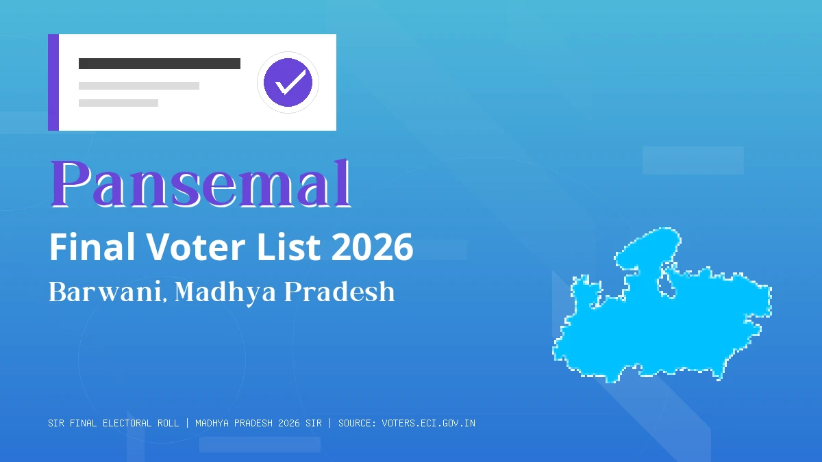 Pansemal Final Voter List 2026 Madhya Pradesh