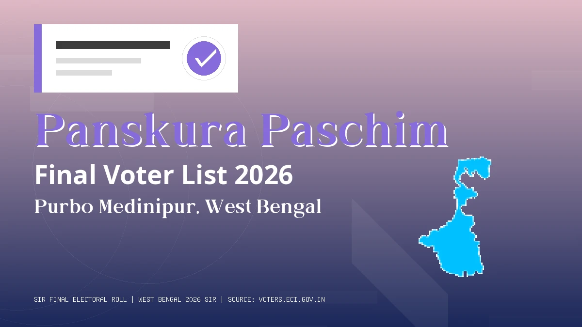 Panskura Paschim Final Voter List 2026 West Bengal