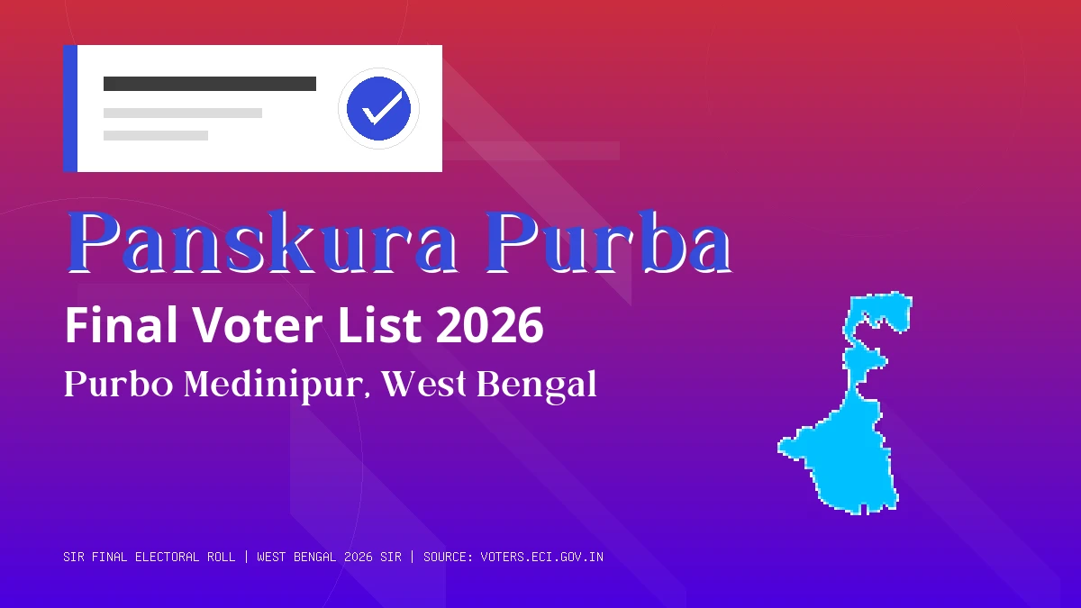 Panskura Purba Final Voter List 2026 West Bengal