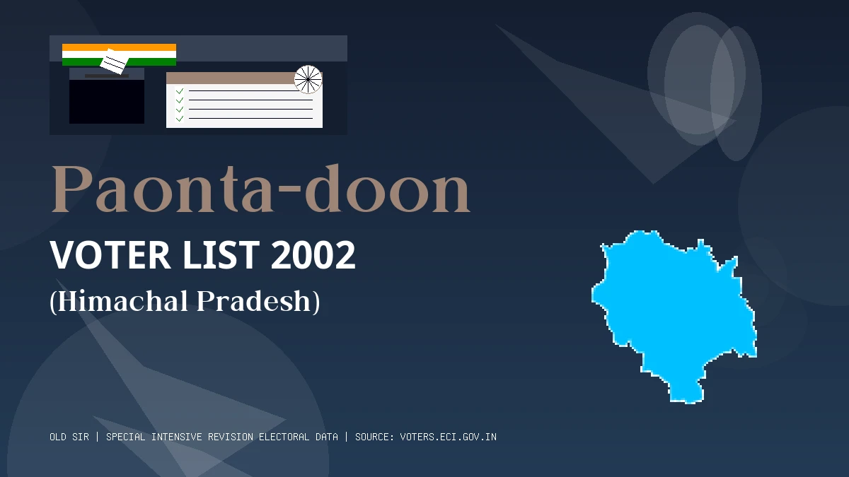 Paonta-doon Voter List 2002 PDF Download Himachal Pradesh