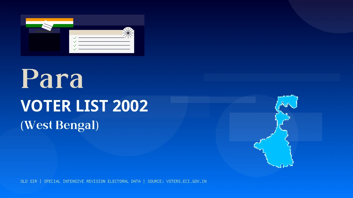 Para Voter List 2002 PDF Download West Bengal