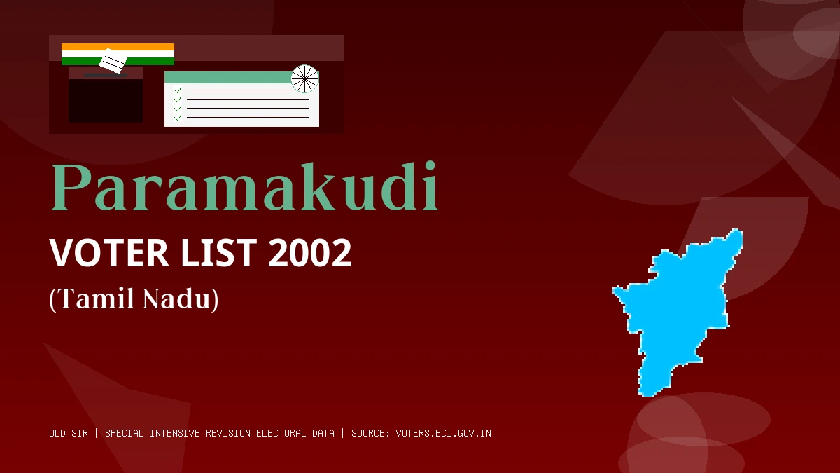 Paramakudi Voter List 2002 PDF Download Tamil Nadu