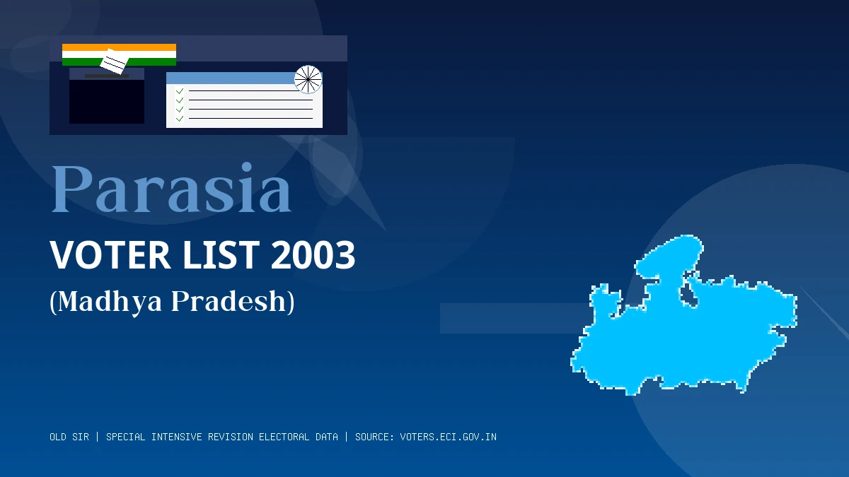 Parasia Voter List 2003 PDF Download Madhya Pradesh