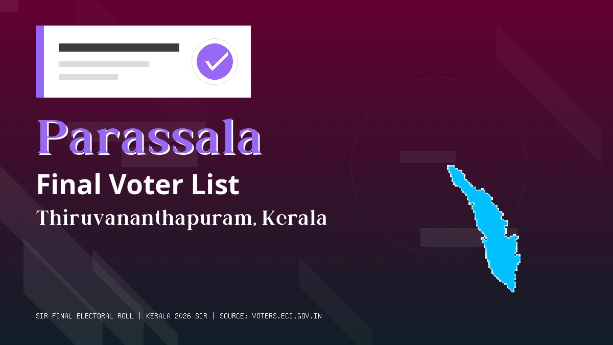 Parassala Final Voter List Kerala