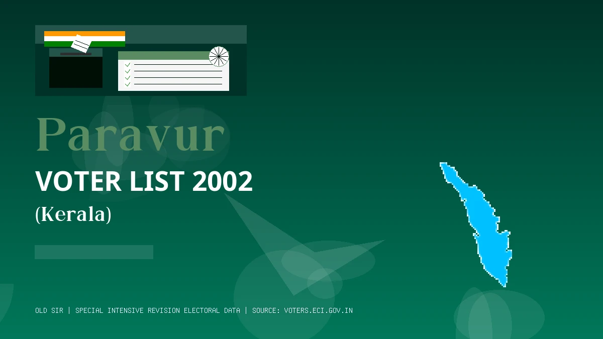Paravur Voter List 2002 PDF Download Kerala