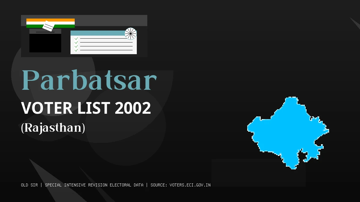 Parbatsar Voter List 2002 PDF Download Rajasthan