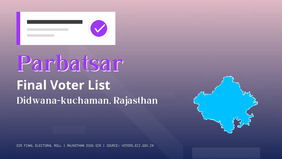 Parbatsar Final Voter List Rajasthan
