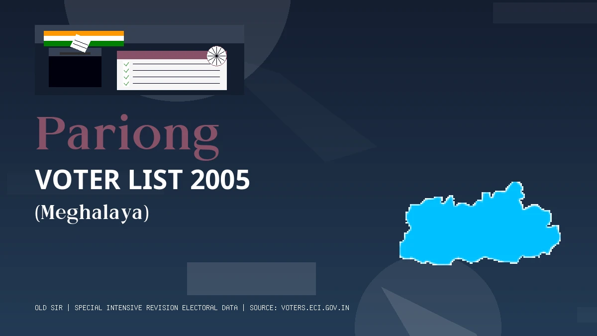 Pariong Voter List 2005 PDF Download Meghalaya