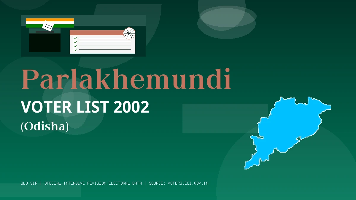 Parlakhemundi Voter List 2002 PDF Download Odisha