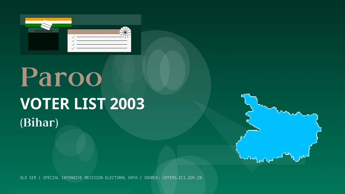 Paroo Voter List 2003 PDF Download Bihar