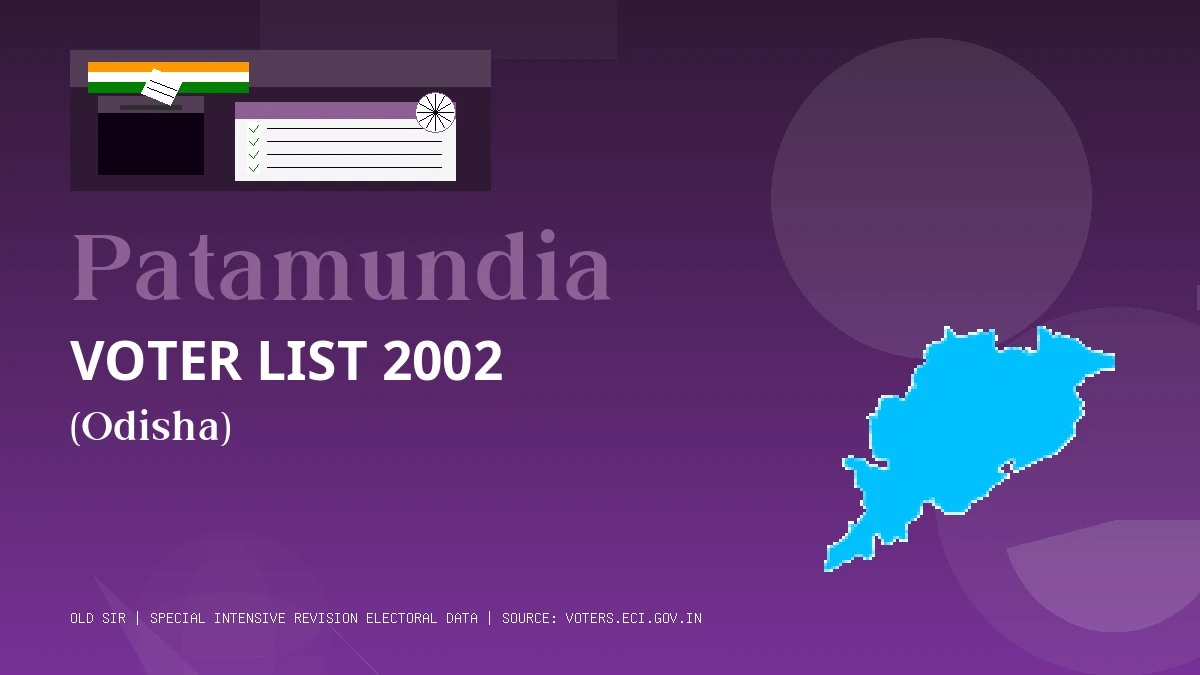 Patamundia Voter List 2002 PDF Download Odisha