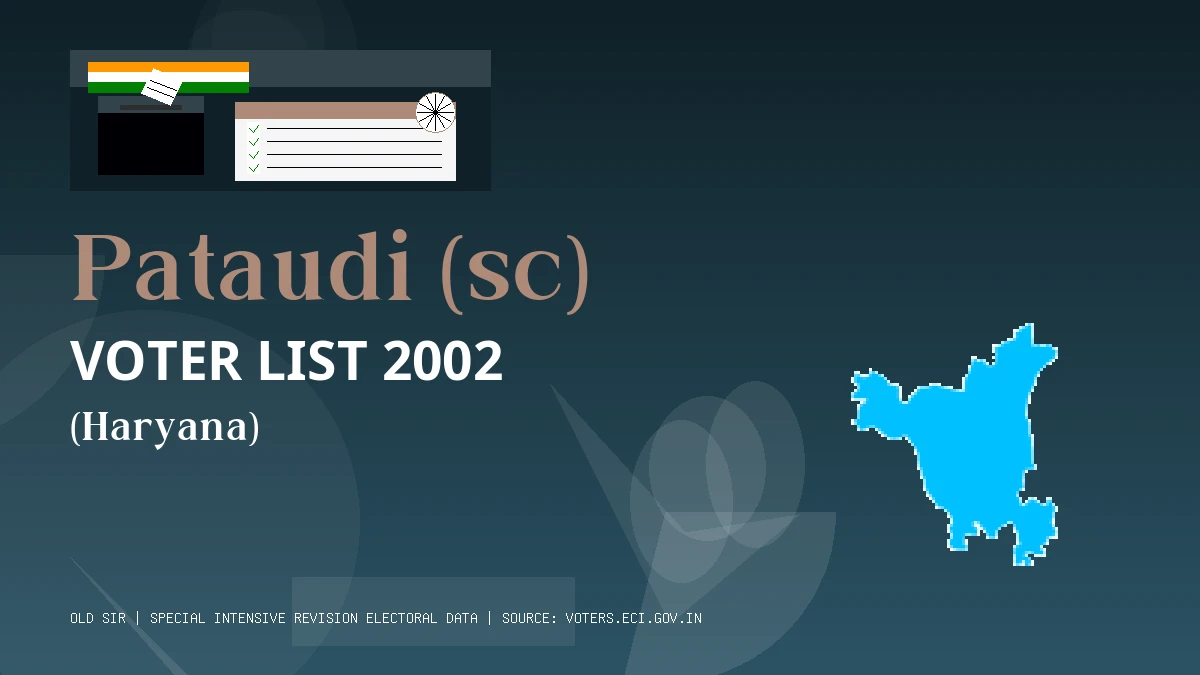 Pataudi (sc) Voter List 2002 PDF Download Haryana