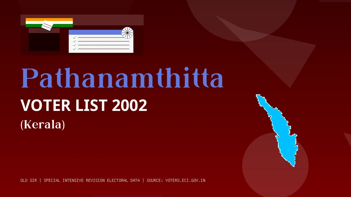 Pathanamthitta Voter List 2002 PDF Download Kerala