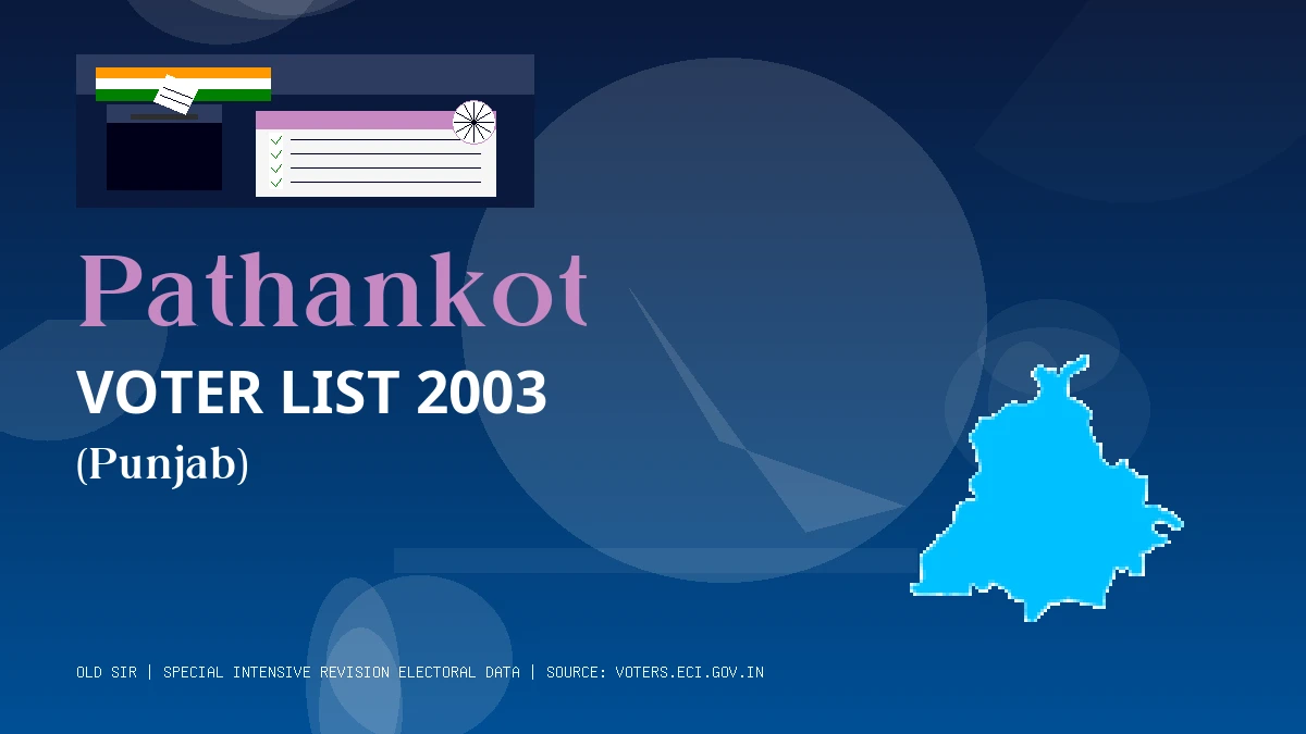 Pathankot Voter List 2003 PDF Download Punjab