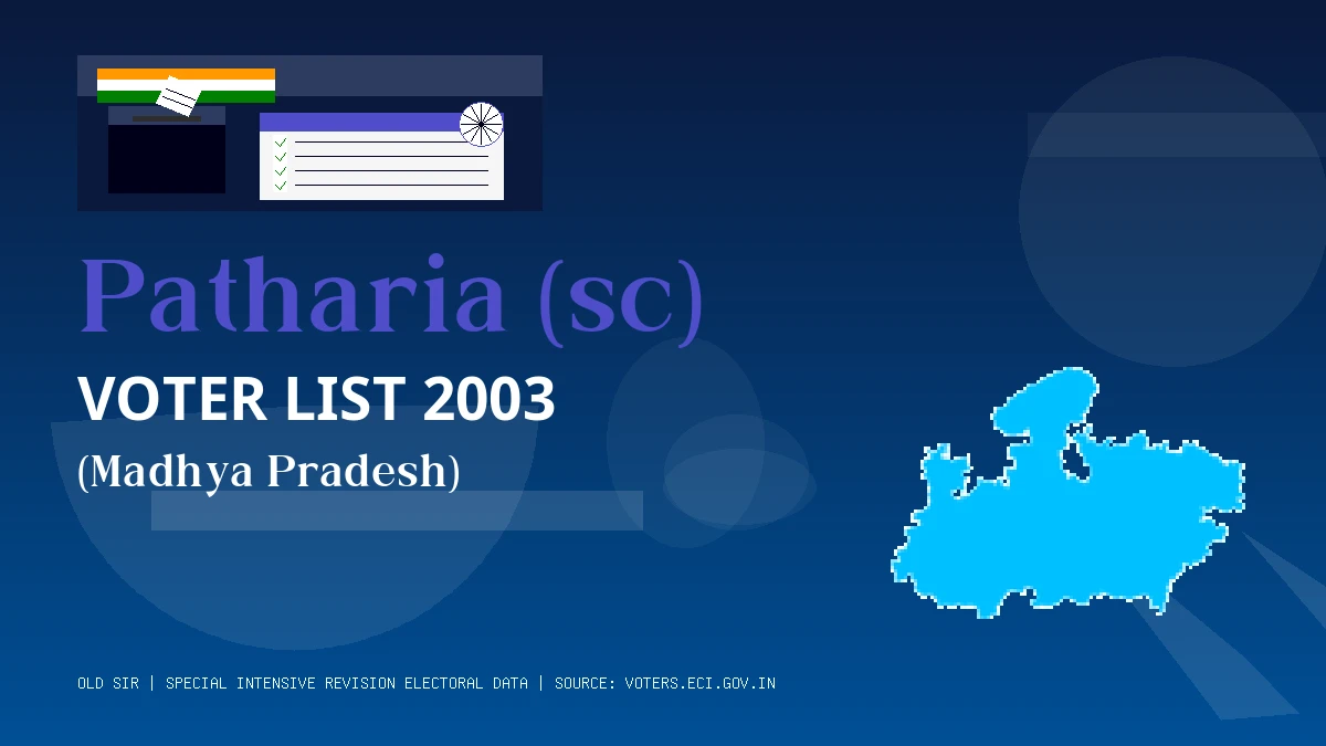 Patharia (sc) Voter List 2003 PDF Download Madhya Pradesh