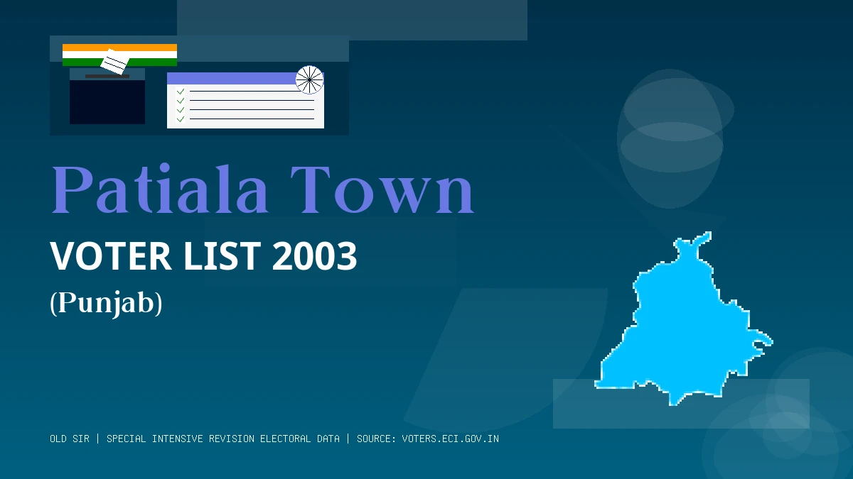 Patiala Town Voter List 2003 PDF Download Punjab