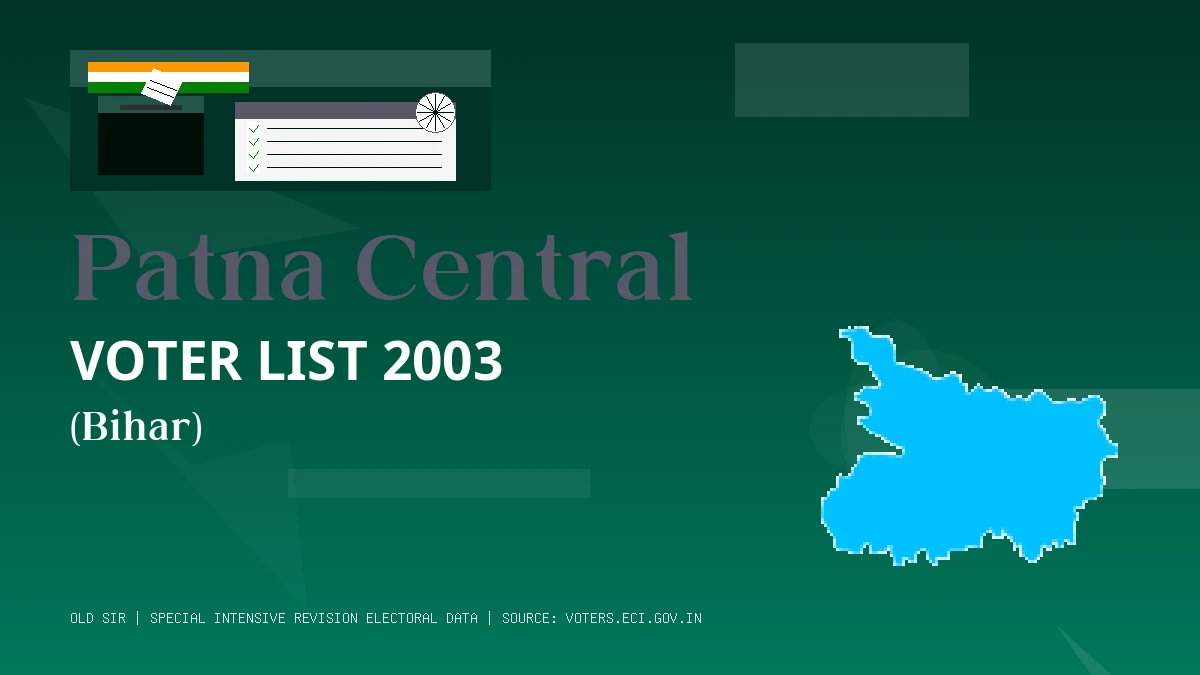 Patna Central Voter List 2003 PDF Download Bihar