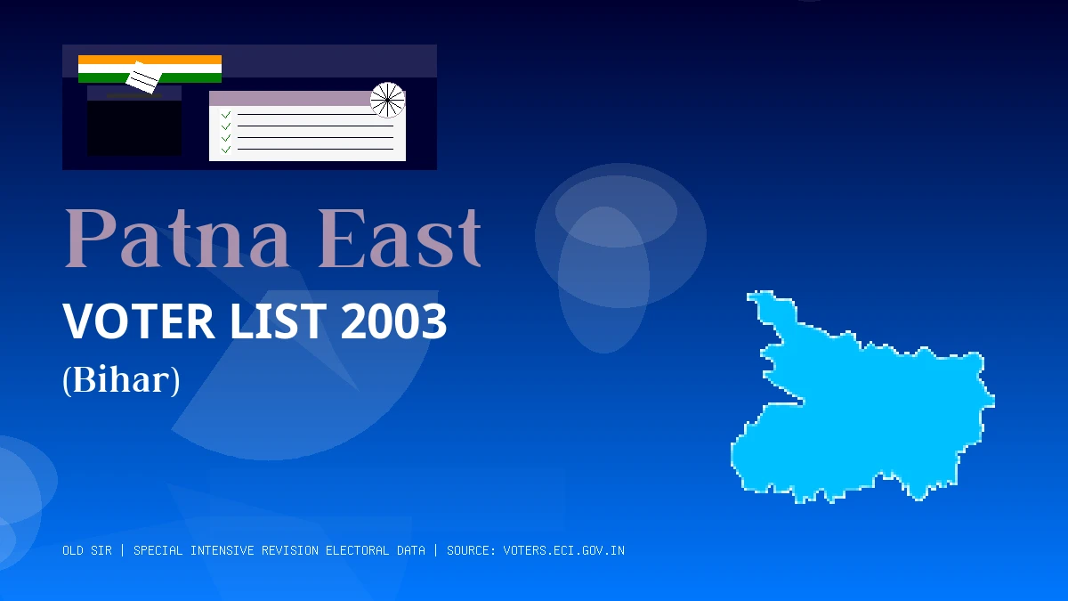 Patna East Voter List 2003 PDF Download Bihar
