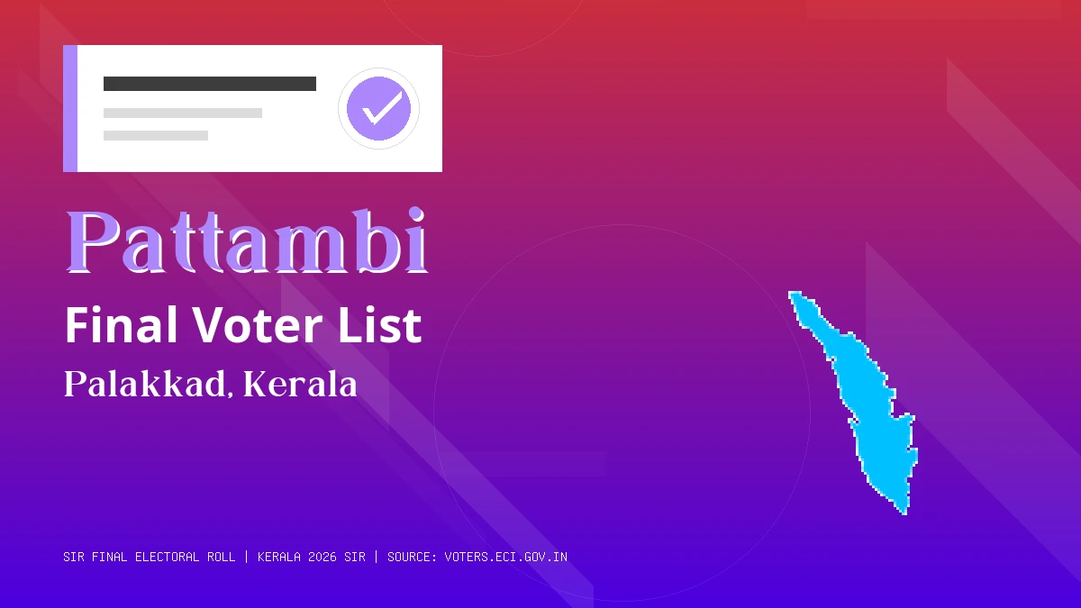 Pattambi Final Voter List Kerala