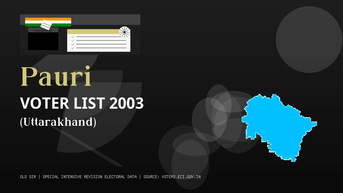 Pauri Voter List 2003 PDF Download Uttarakhand
