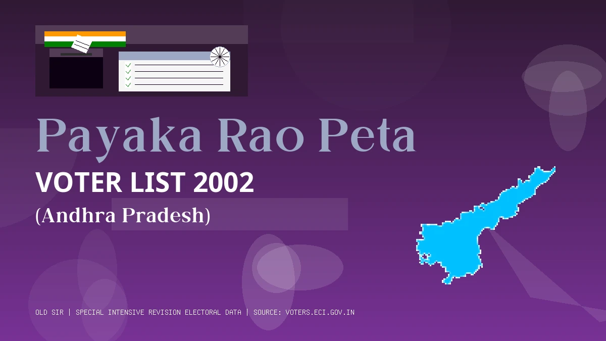 Payaka Rao Peta Voter List 2002 PDF Download Andhra Pradesh