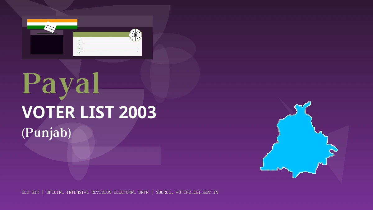 Payal Voter List 2003 PDF Download Punjab