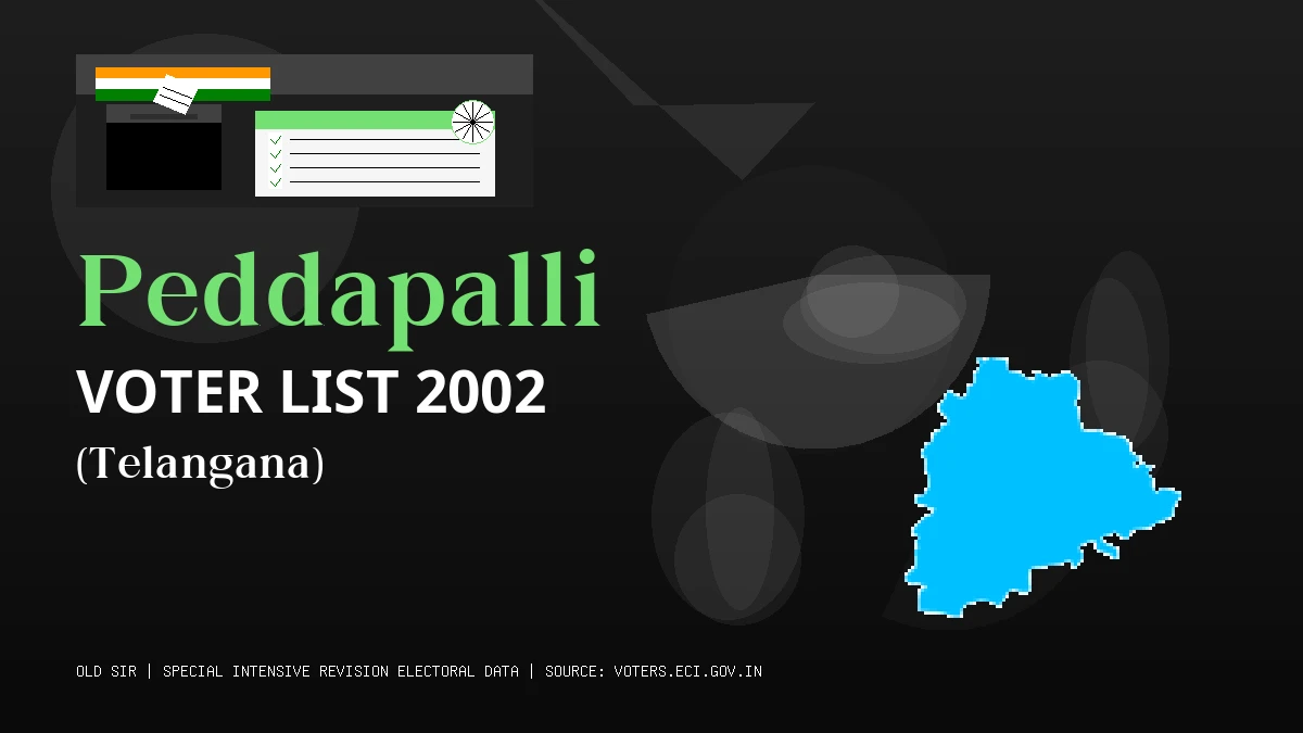Peddapalli Voter List 2002 PDF Download Telangana