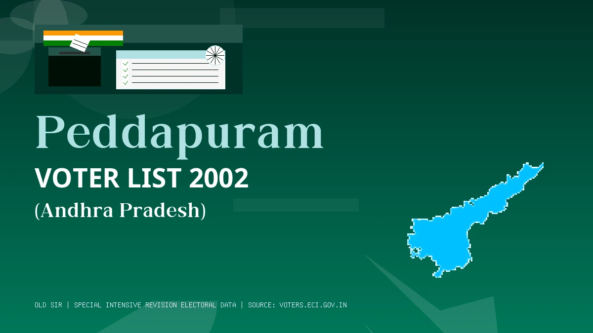 Peddapuram Voter List 2002 PDF Download Andhra Pradesh