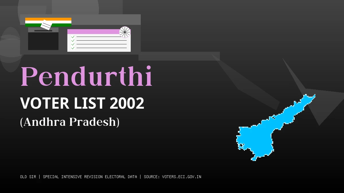 Pendurthi Voter List 2002 PDF Download Andhra Pradesh
