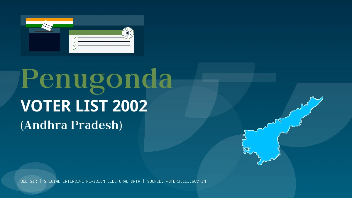 Penugonda Voter List 2002 PDF Download Andhra Pradesh