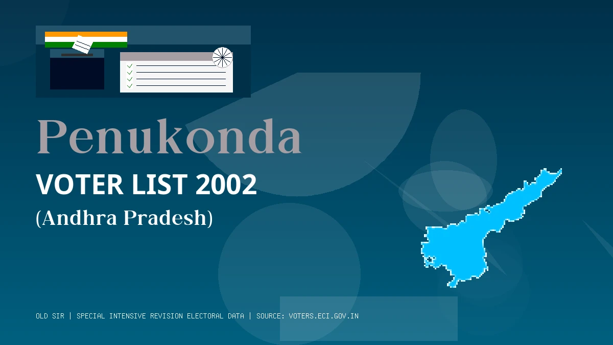 Penukonda Voter List 2002 PDF Download Andhra Pradesh