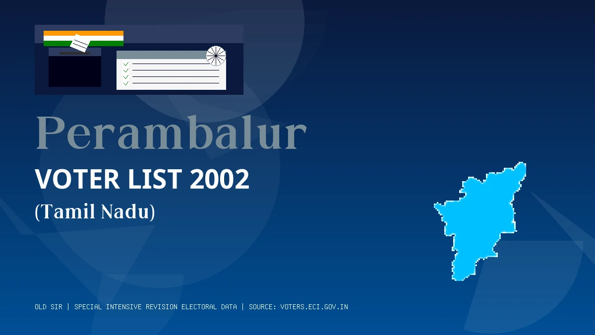 Perambalur Voter List 2002 PDF Download Tamil Nadu