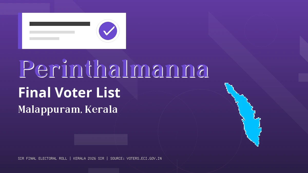 Perinthalmanna Final Voter List Kerala