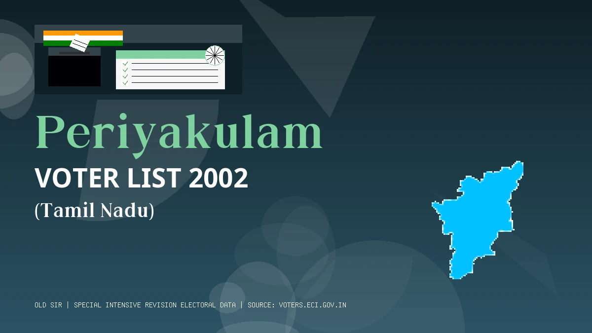 Periyakulam Voter List 2002 PDF Download Tamil Nadu