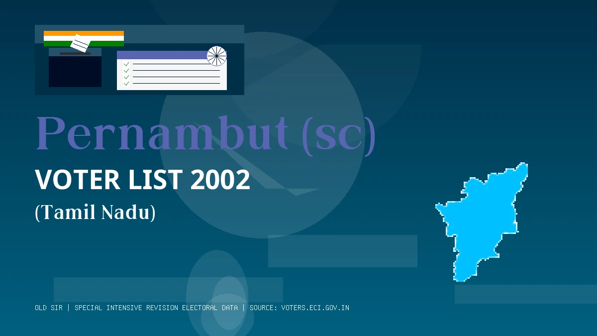 Pernambut (sc) Voter List 2002 PDF Download Tamil Nadu