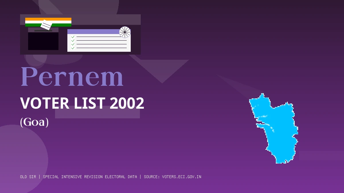 Pernem Voter List 2002 PDF Download Goa