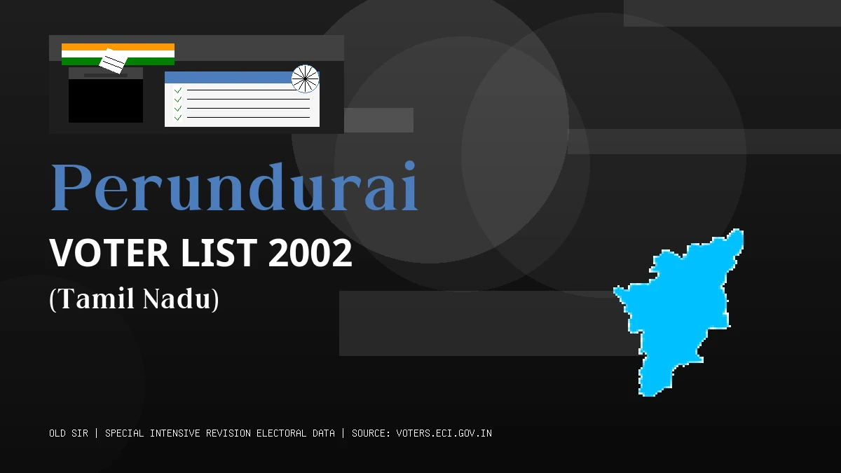 Perundurai Voter List 2002 PDF Download Tamil Nadu