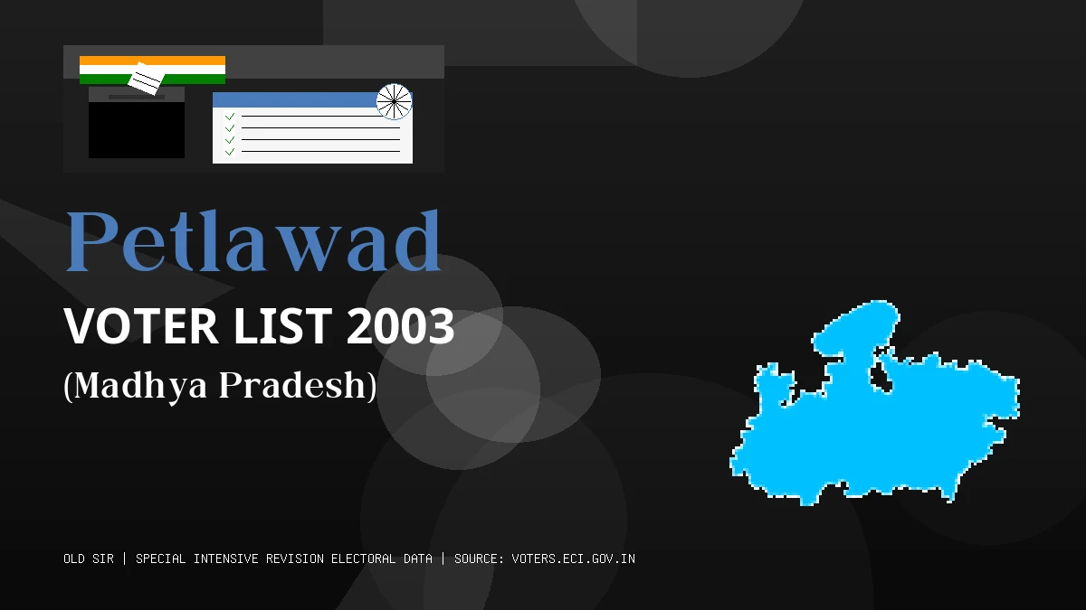 Petlawad Voter List 2003 PDF Download Madhya Pradesh