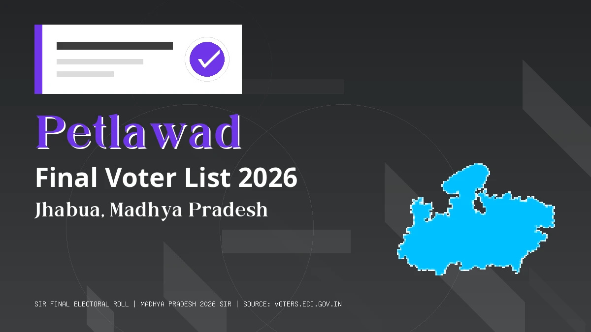 Petlawad Final Voter List 2026 Madhya Pradesh