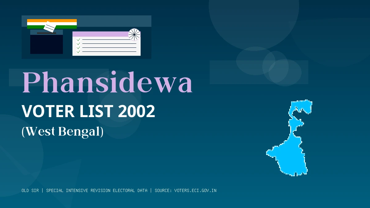 Phansidewa Voter List 2002 PDF Download West Bengal