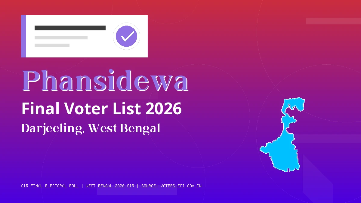 Phansidewa Final Voter List 2026 West Bengal