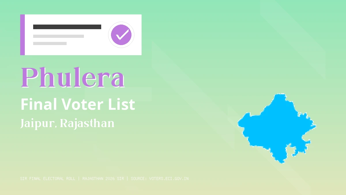Phulera Final Voter List Rajasthan