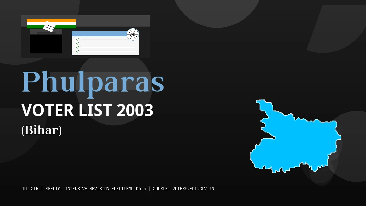 Phulparas Voter List 2003 PDF Download Bihar