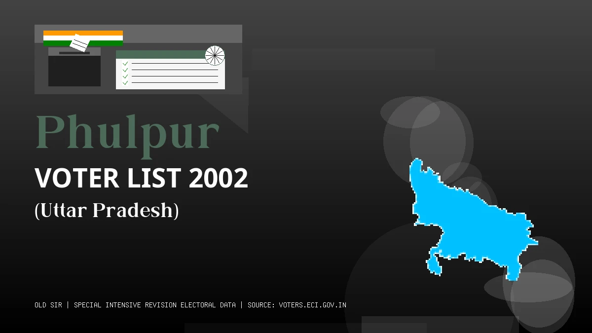 Phulpur Voter List 2002 PDF Download Uttar Pradesh