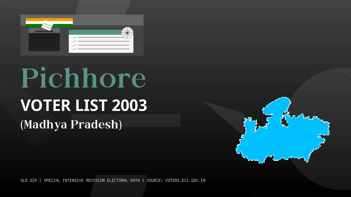 Pichhore Voter List 2003 PDF Download Madhya Pradesh