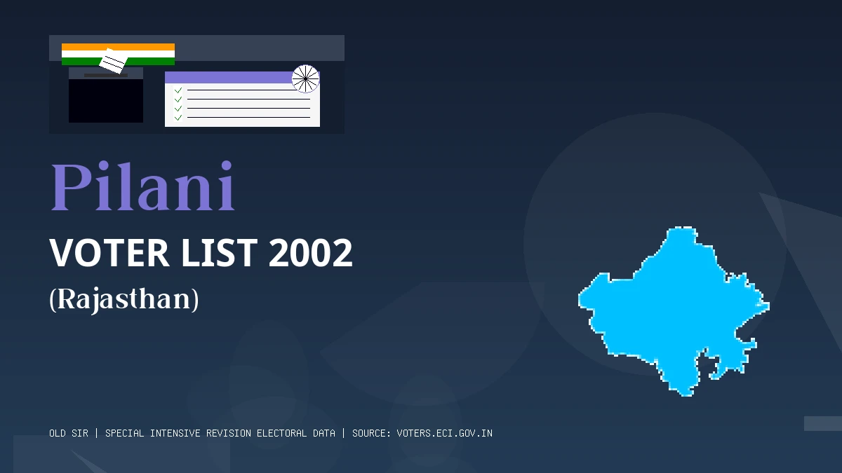 Pilani Voter List 2002 PDF Download Rajasthan