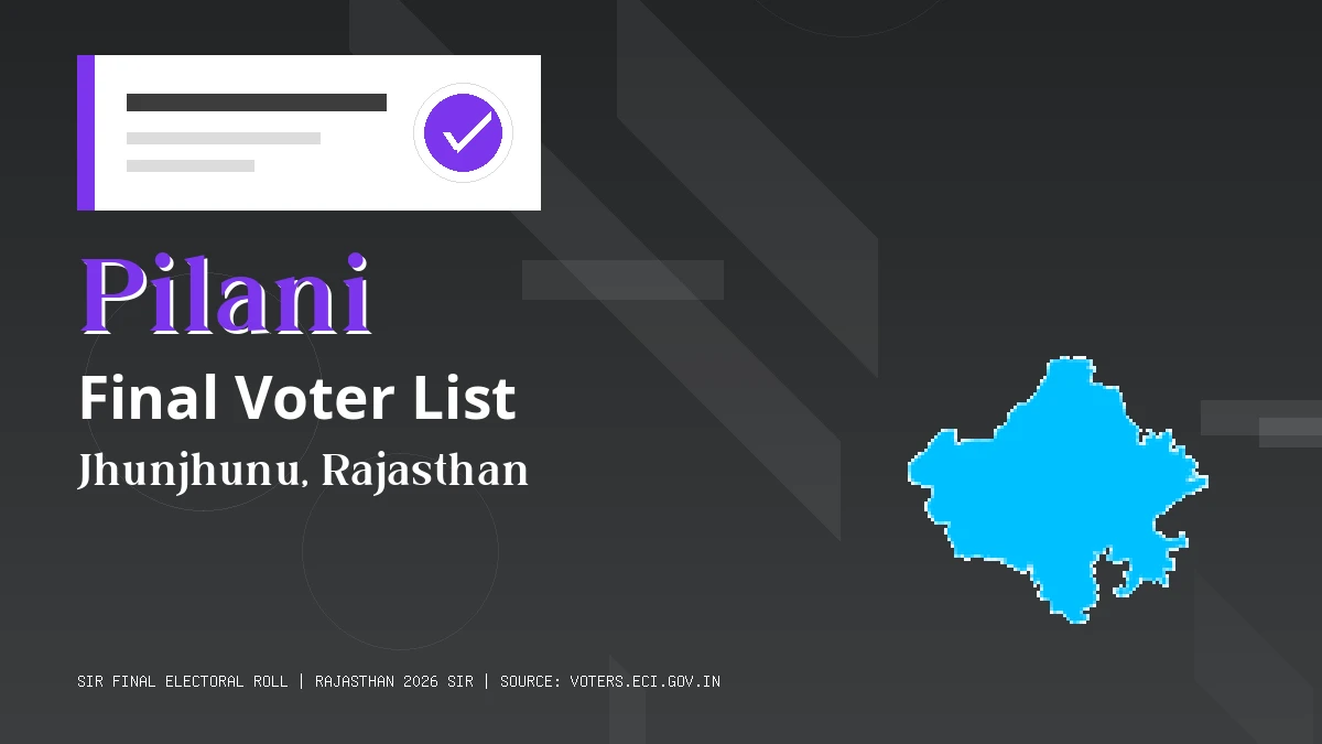 Pilani Final Voter List Rajasthan