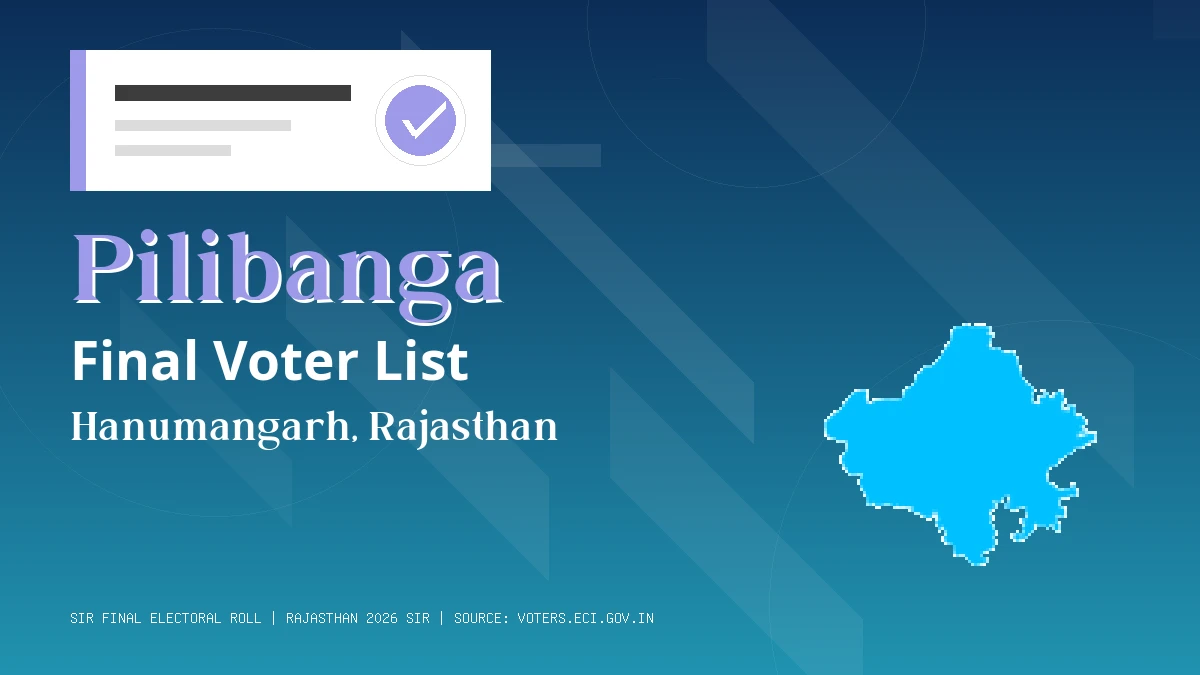 Pilibanga Final Voter List Rajasthan