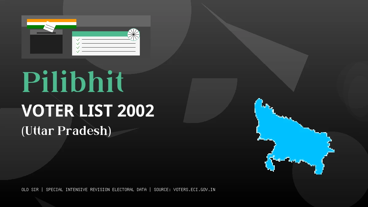 Pilibhit Voter List 2002 PDF Download Uttar Pradesh