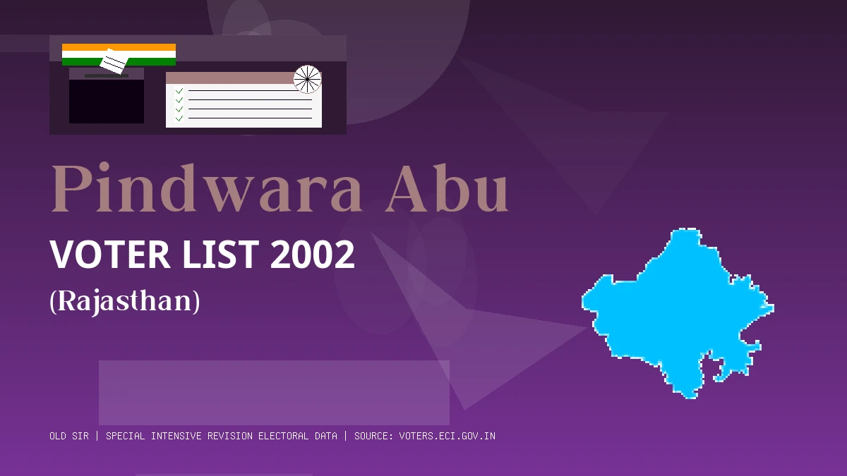 Pindwara Abu Voter List 2002 PDF Download Rajasthan